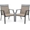 Costway Patio Chairs Set of 2 with All Weather Breathable Fabric High Backrest Blue/Coffee/Black